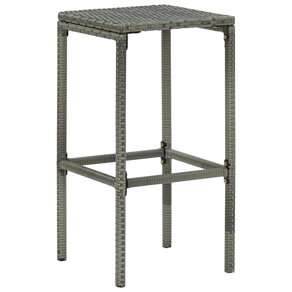 Meuble de bar de jardin 8 pcs avec coussins Résine tressée Gris