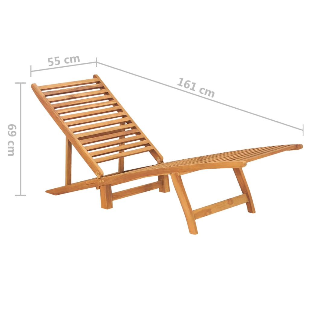 Solid teak wood lounge chair