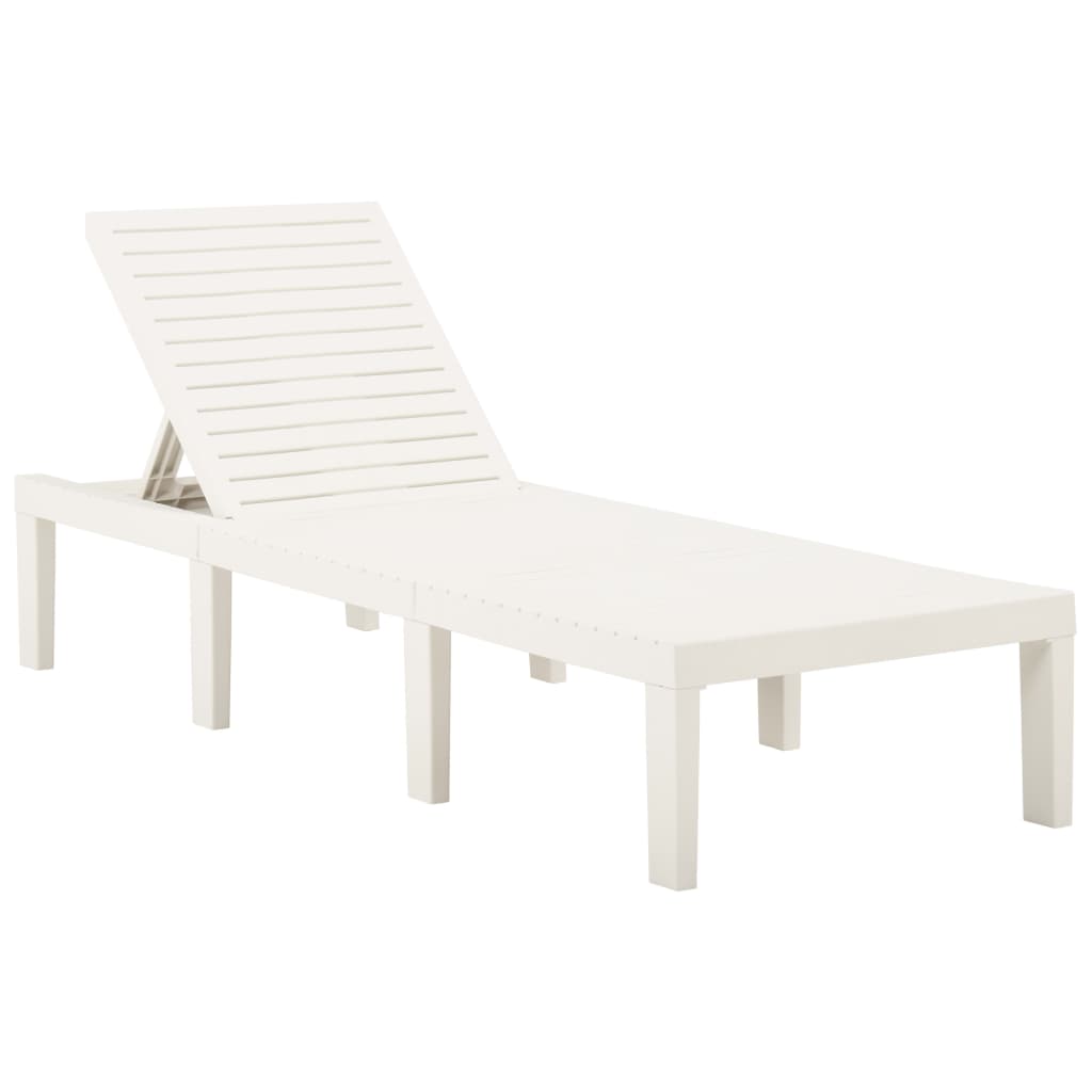 Long chair with white plastic cushion