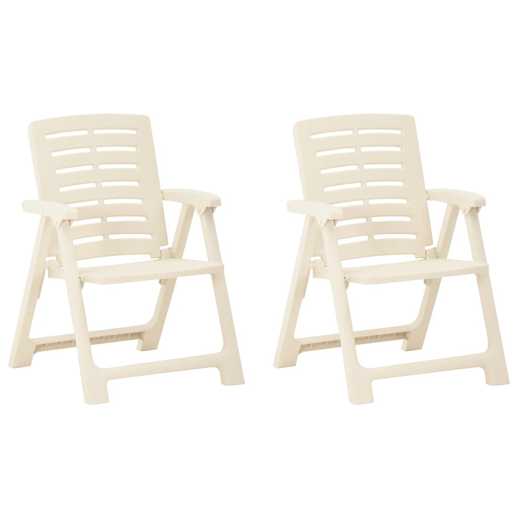 Foldable bistro set 3 pcs white plastic