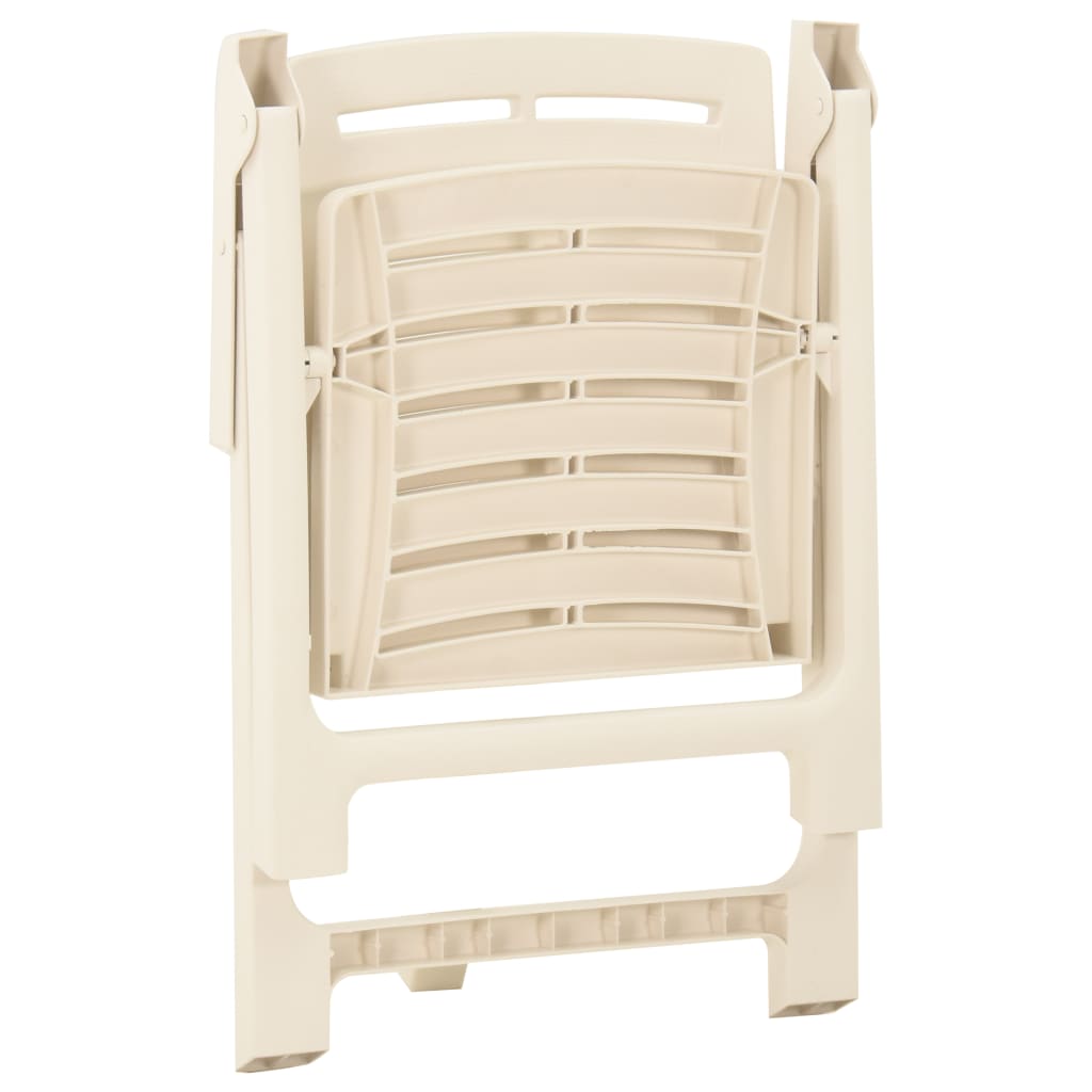 Foldable bistro set 3 pcs white plastic