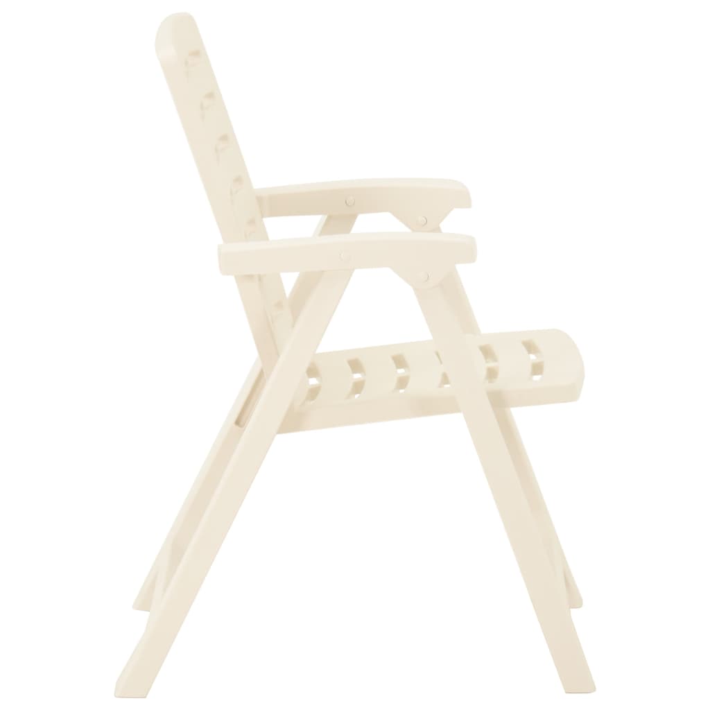 Foldable bistro set 3 pcs white plastic