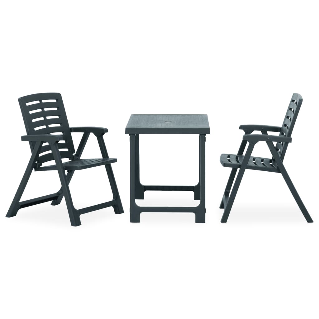 Faltbares Bistro -Set 3 PCs Grün Kunststoff