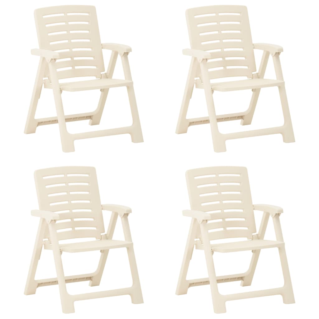 4 PCs Gartenstühle weiße Plastik