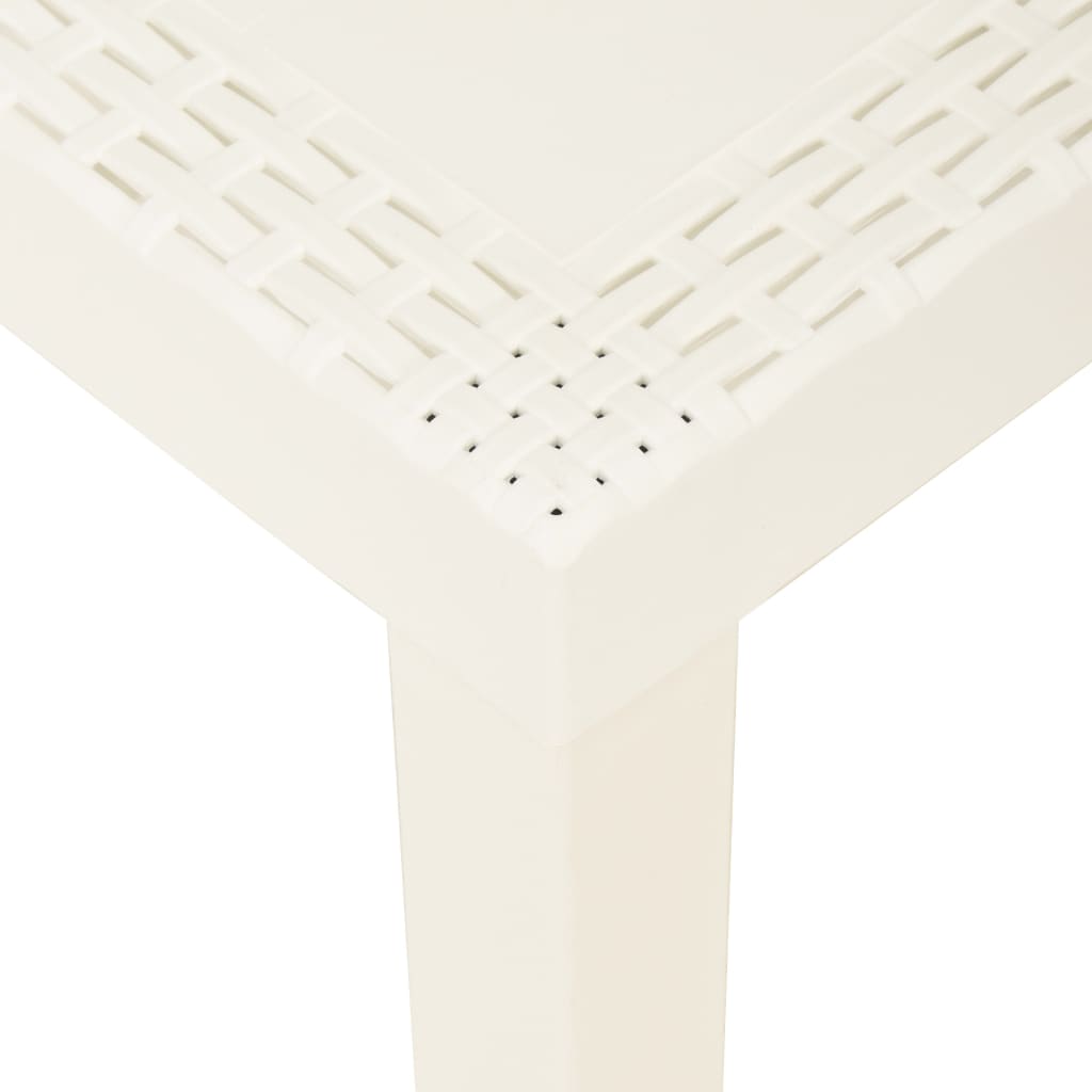 Salon de jardin 3 pcs avec coussins Plastique Blanc