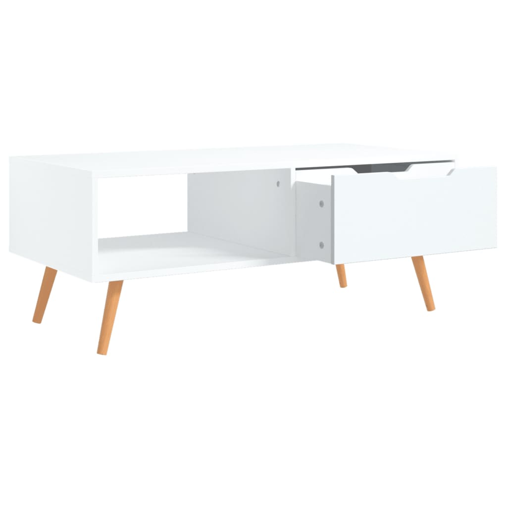 White coffee table 100x49.5x43 cm engineering wood
