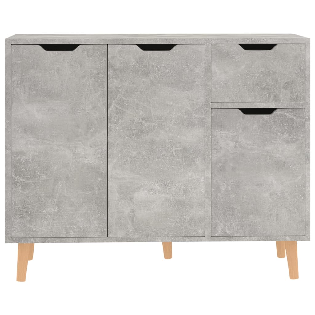 Buffet gris béton 90x30x72 cm bois d'ingénierie