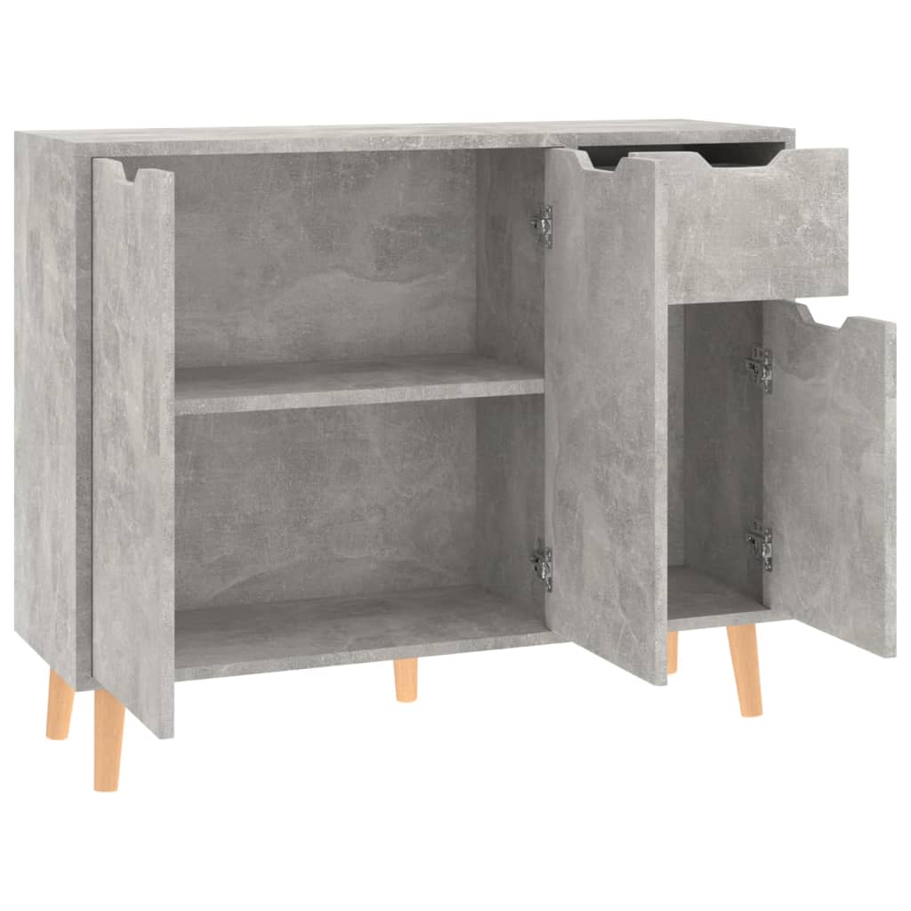 Credenza grigio cemento 90x30x72 cm in multistrato