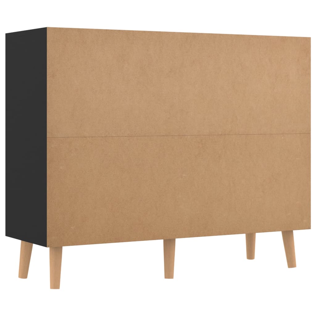 Credenza nera lucida 90x30x72 cm in multistrato