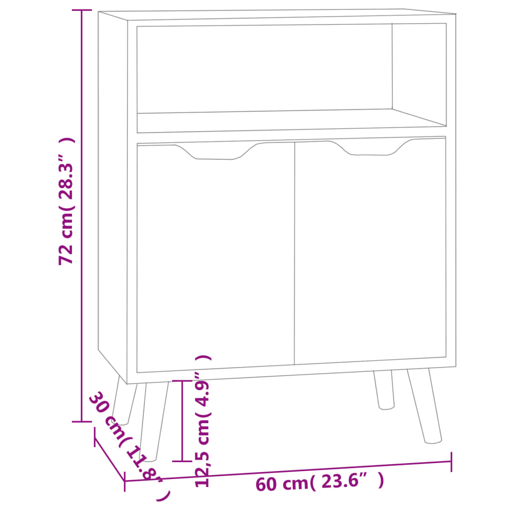 Concrete gray buffet 60x30x72 cm engineering wood