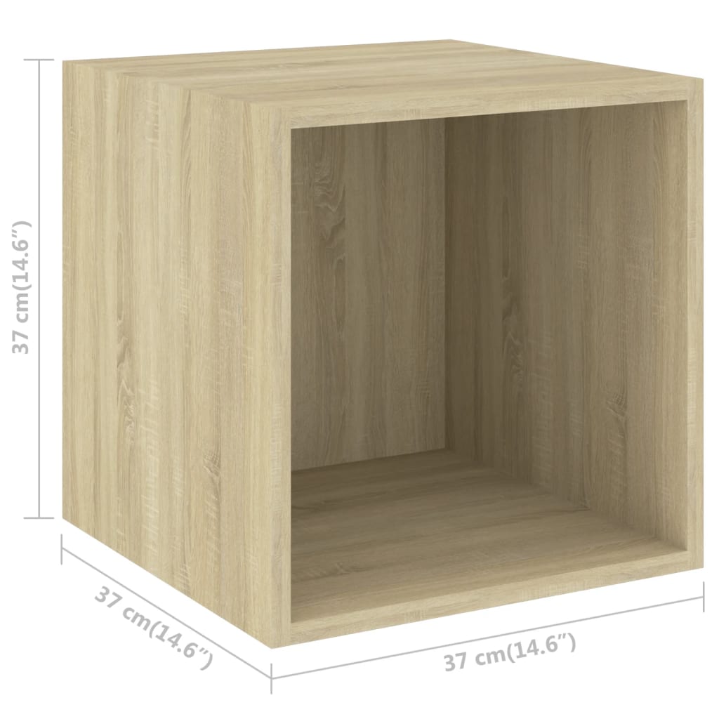 Wall cabinets 4 pcs Sonoma oak 37x37x37 cm agglomerated