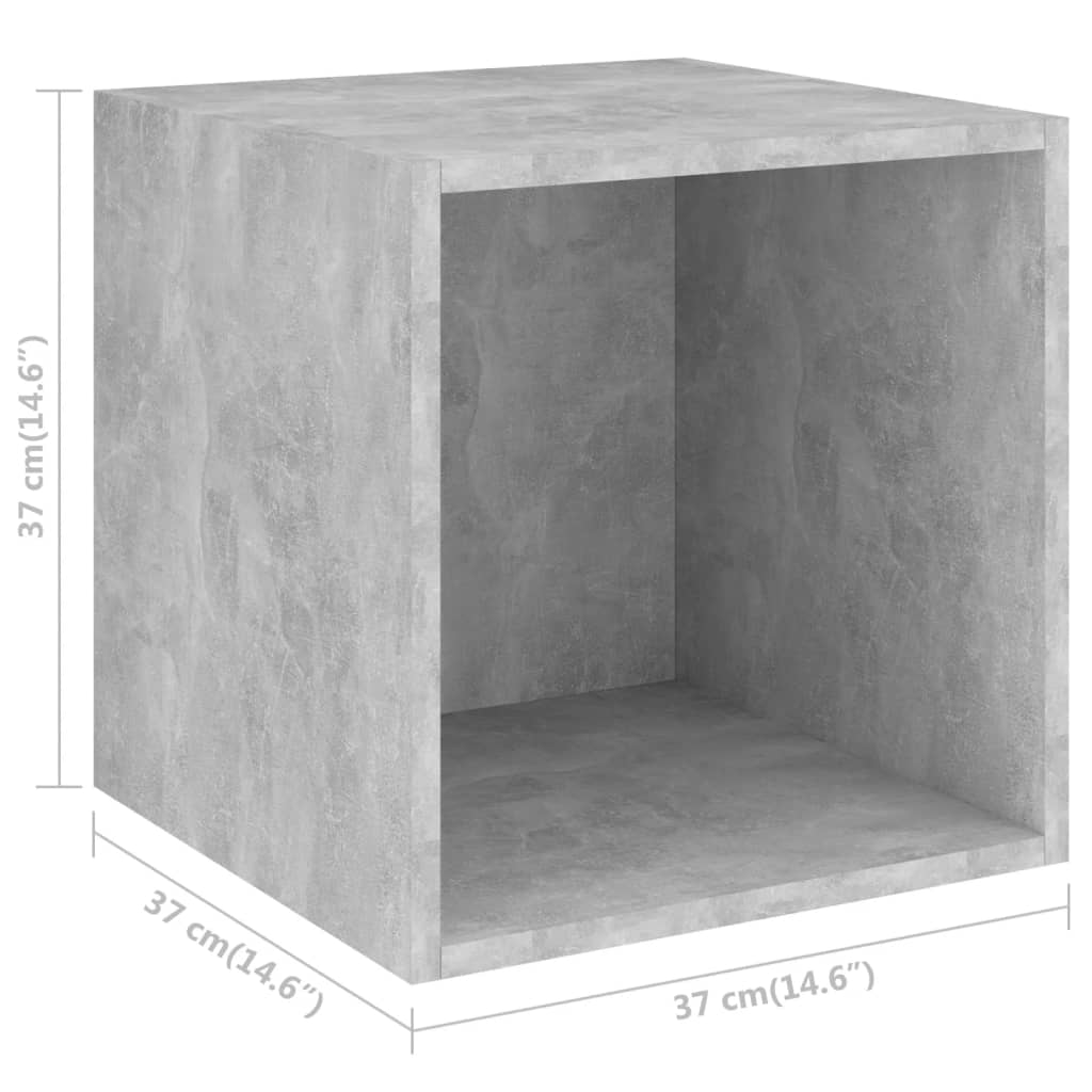 Wall cabinets 2 pcs Gray Concrete 37x37x37 cm Agglomerated