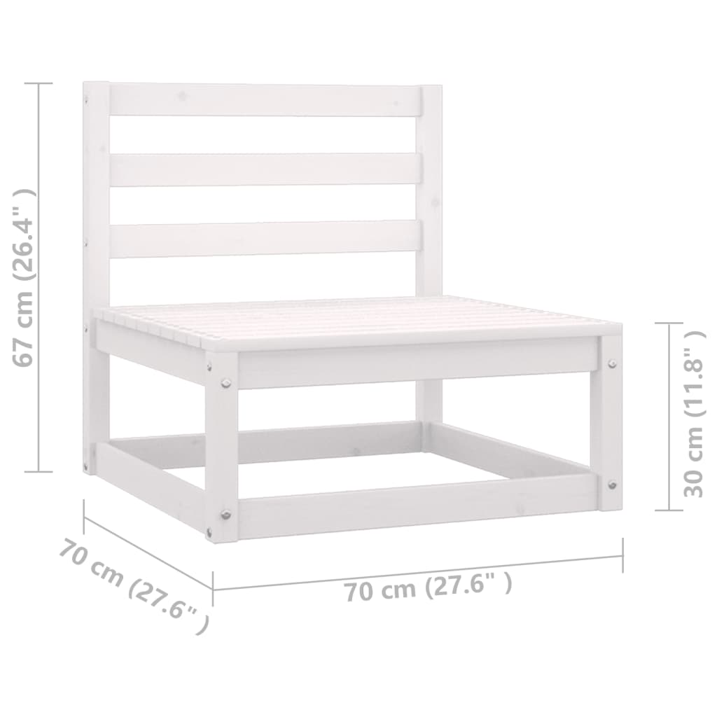 Garden furniture 2 pcs with white pine wood cushions
