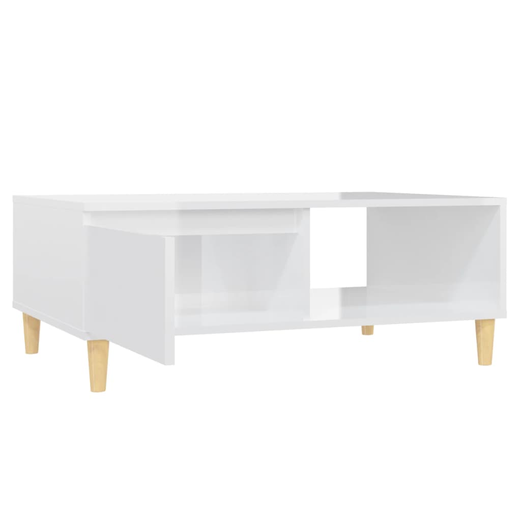 Brilliant white coffee table 90x60x35 cm agglomerated