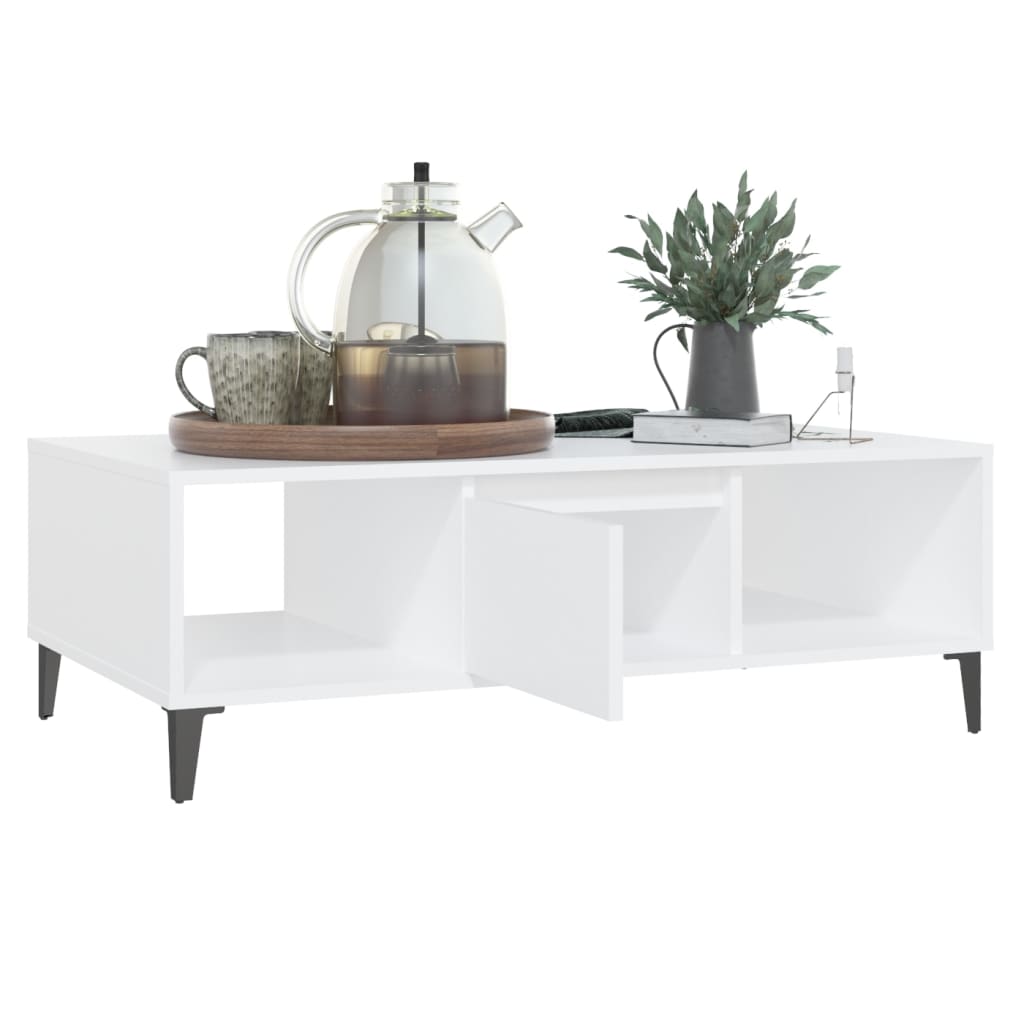 Tavolino Bianco 103,5x60x35 cm Truciolare
