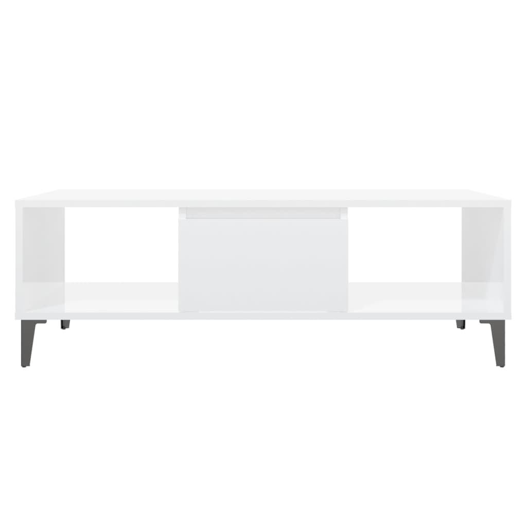 Shiny white coffee table 103.5x60x35 cm agglomerated