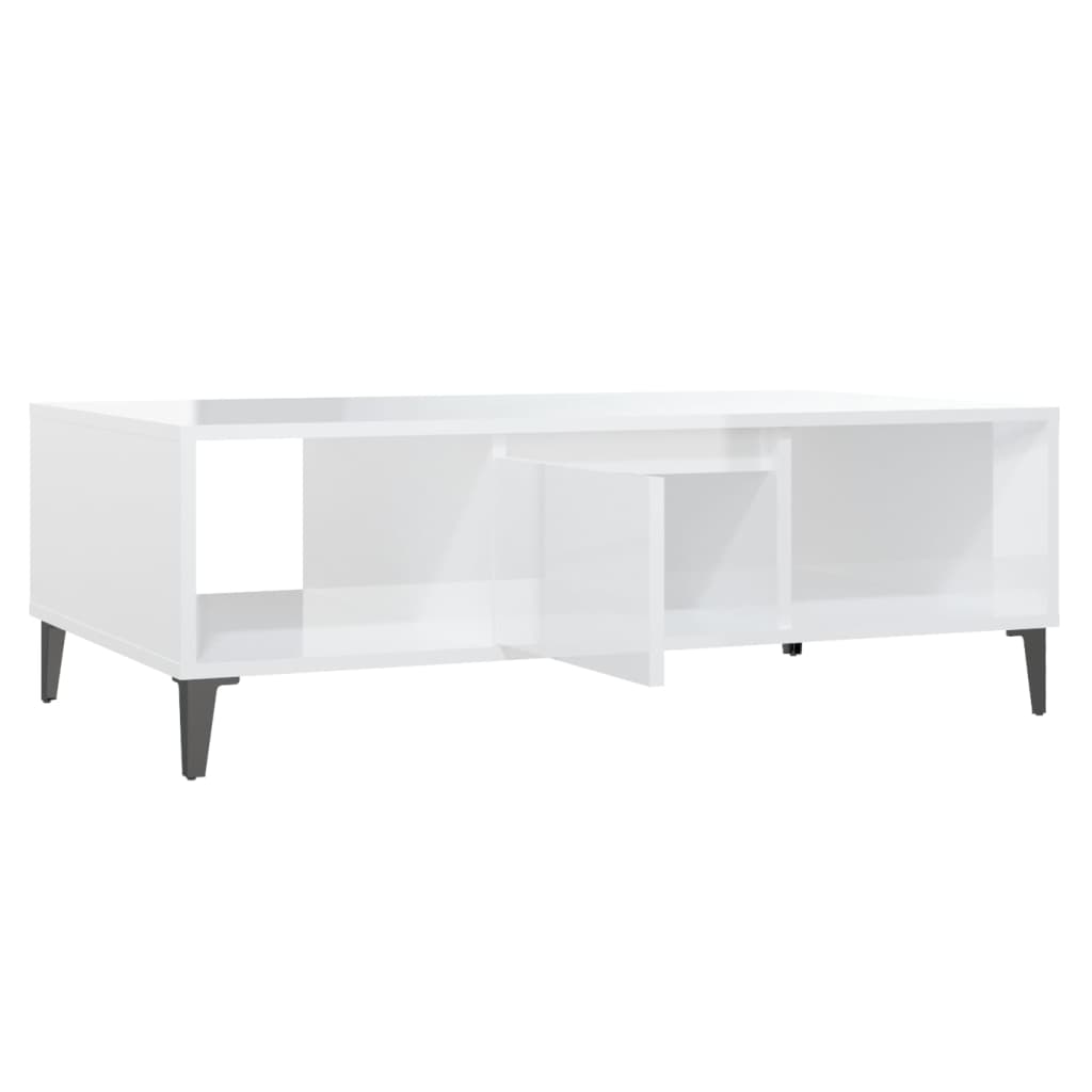 Shiny white coffee table 103.5x60x35 cm agglomerated
