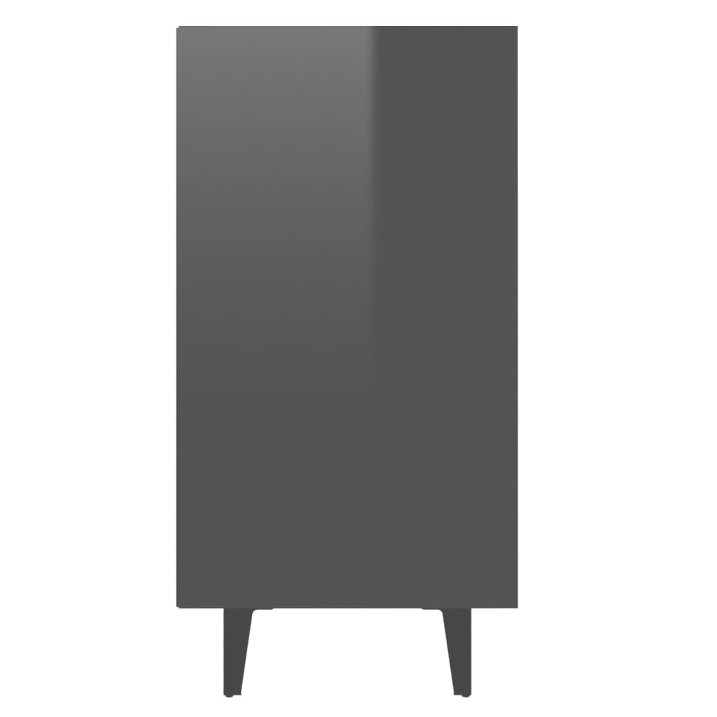 Shiny gray buffet 103.5x35x70 cm Agglomerated