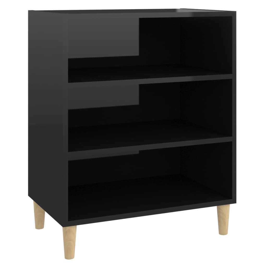 Credenza Nero lucido 57x35x70 cm Truciolare