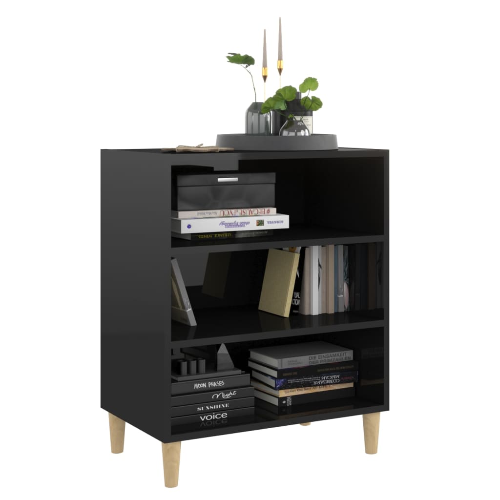 Credenza Nero lucido 57x35x70 cm Truciolare