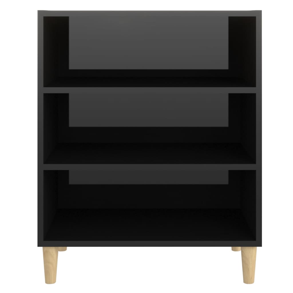 Credenza Nero lucido 57x35x70 cm Truciolare