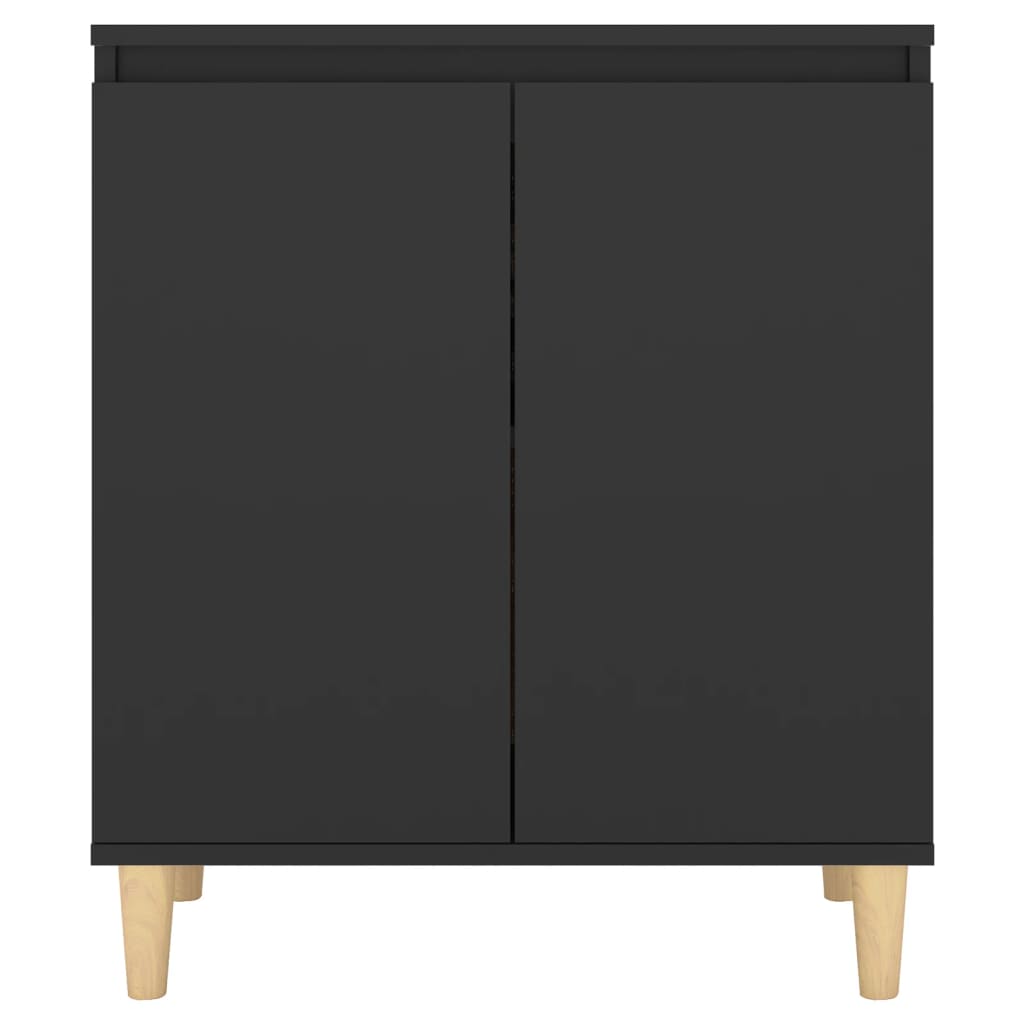 Buffet with black solid wood feet 60x35x70 cm agglomerated