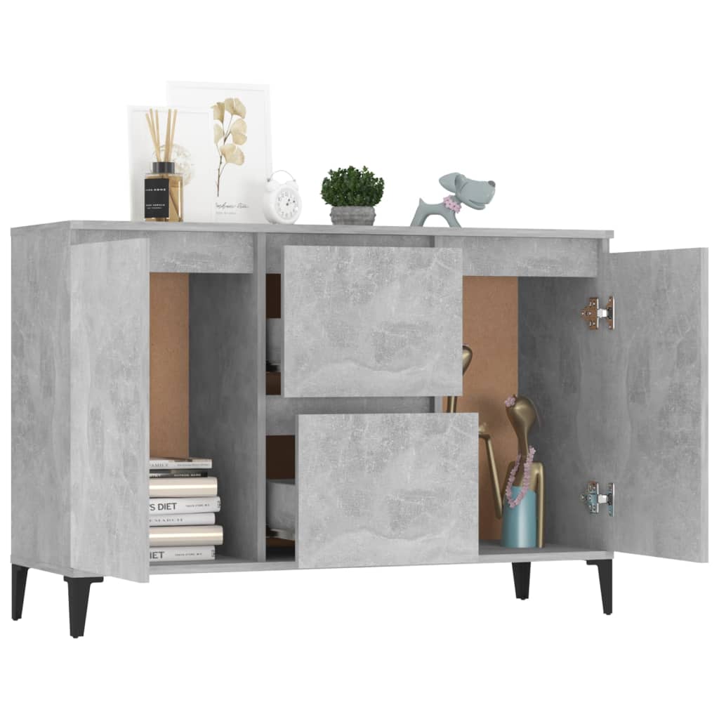 Credenza Grigio cemento 104x35x70 cm Truciolare