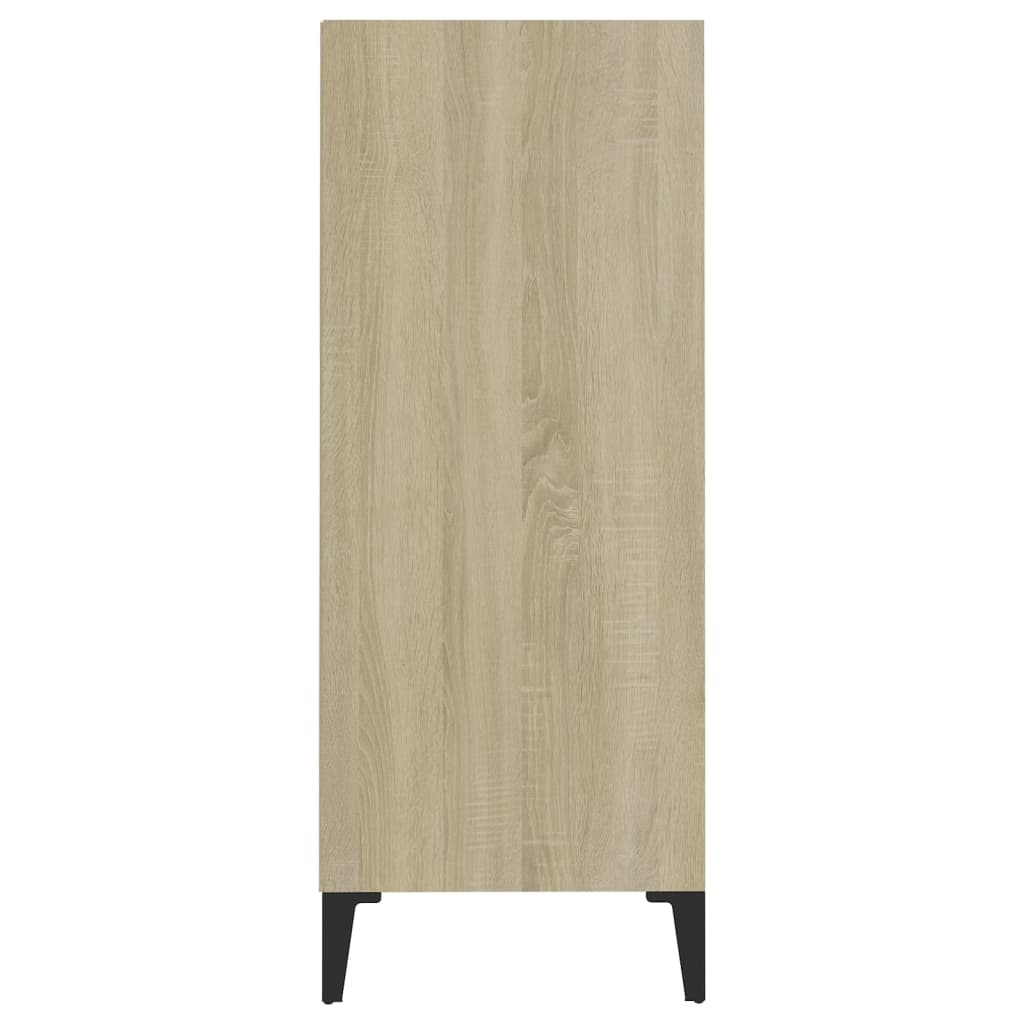 White buffet and Sonoma oak 57x35x90 cm agglomerated