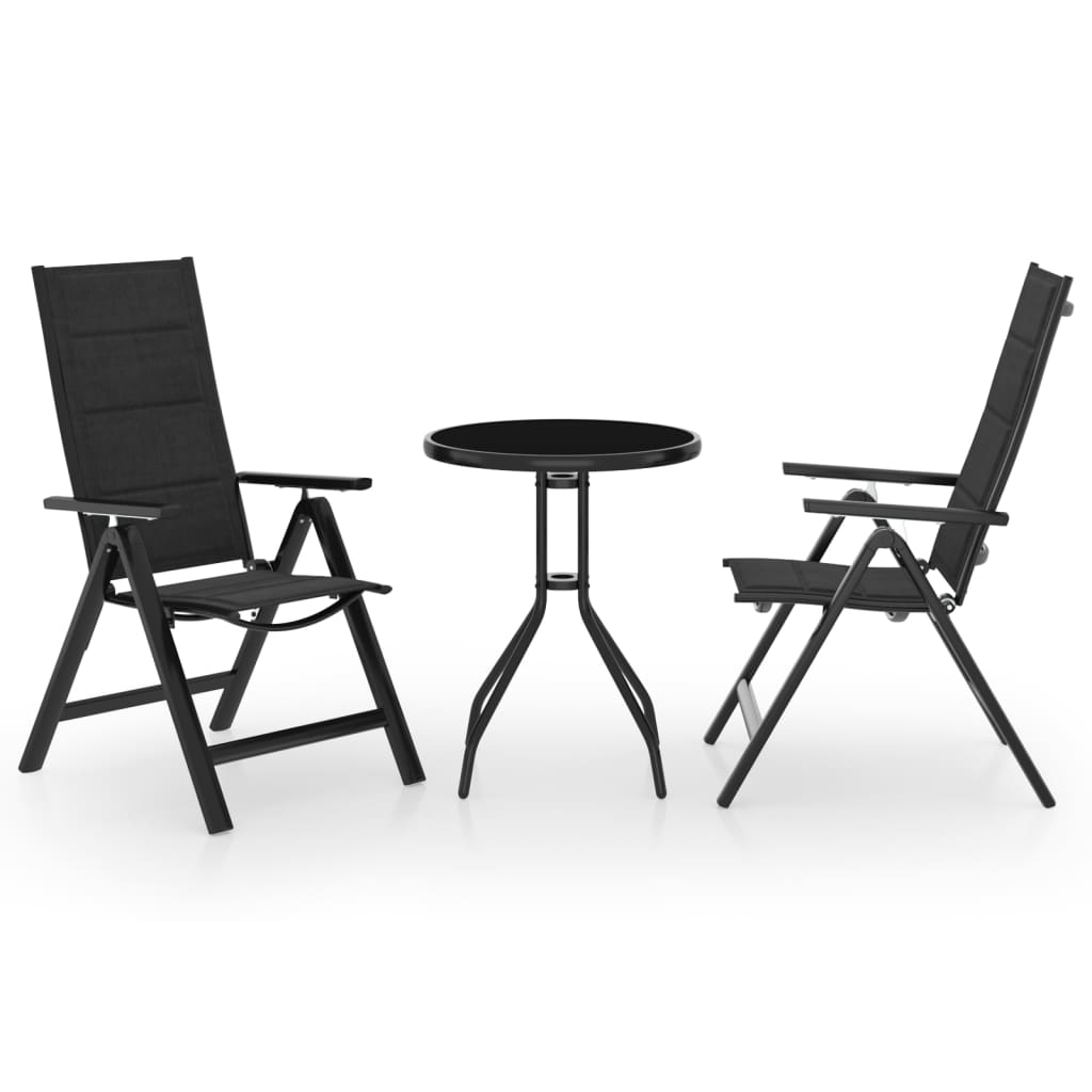 Bistro furniture 3 pcs black and anthracite