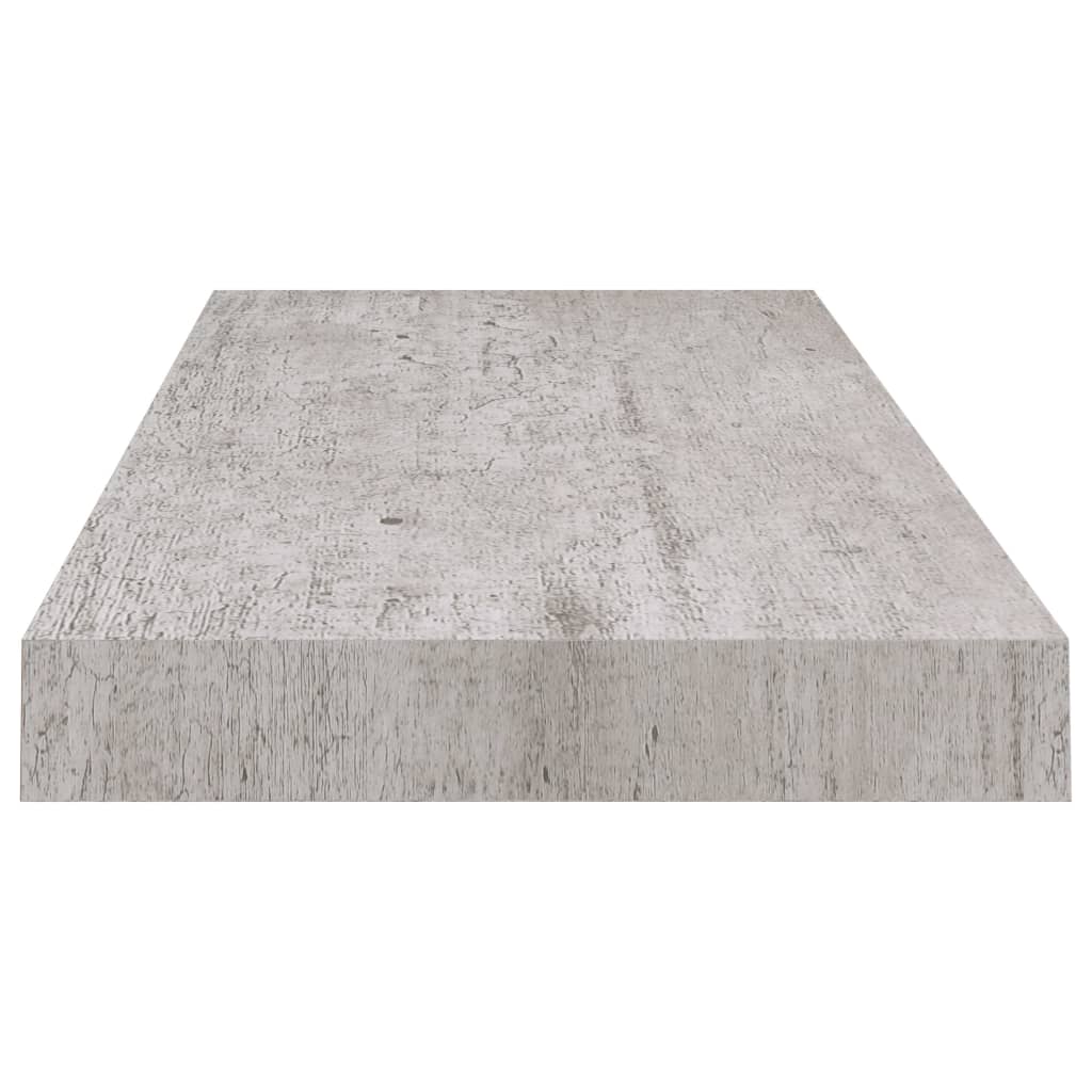 Mensole sospese da parete 4 pz grigio cemento 60x23,5x3,8 cm MDF