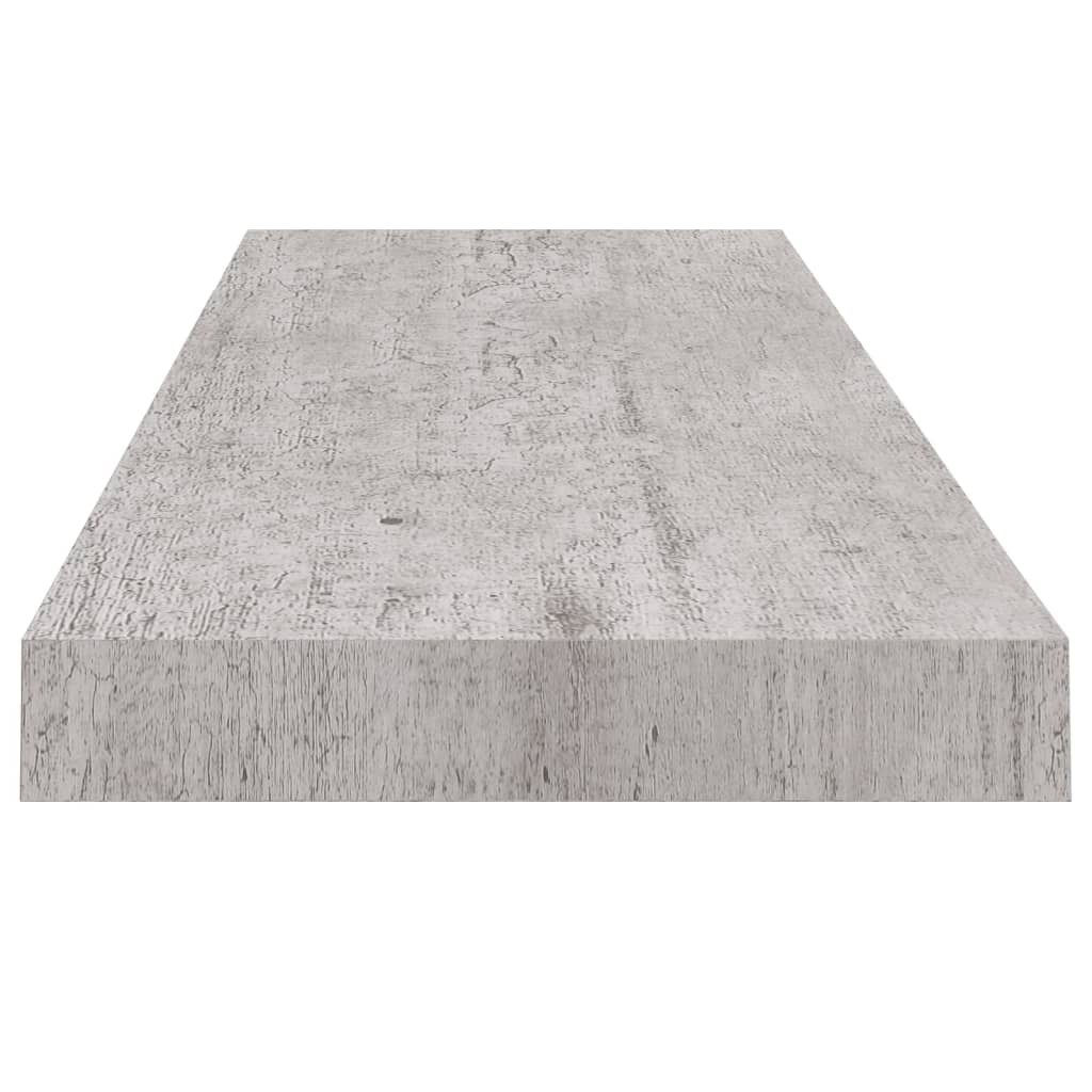 Mensole sospese da parete 4 pz grigio cemento 80x23,5x3,8 cm MDF