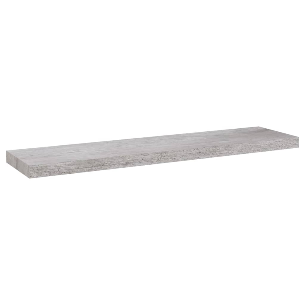 Floating wall shelves 2 pcs gray concrete 90x23.5x3.8cm MDF