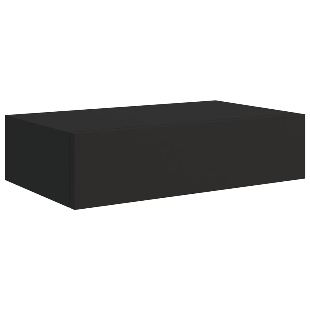 Wall drawers 2 pcs black 40x23.5x10 cm MDF
