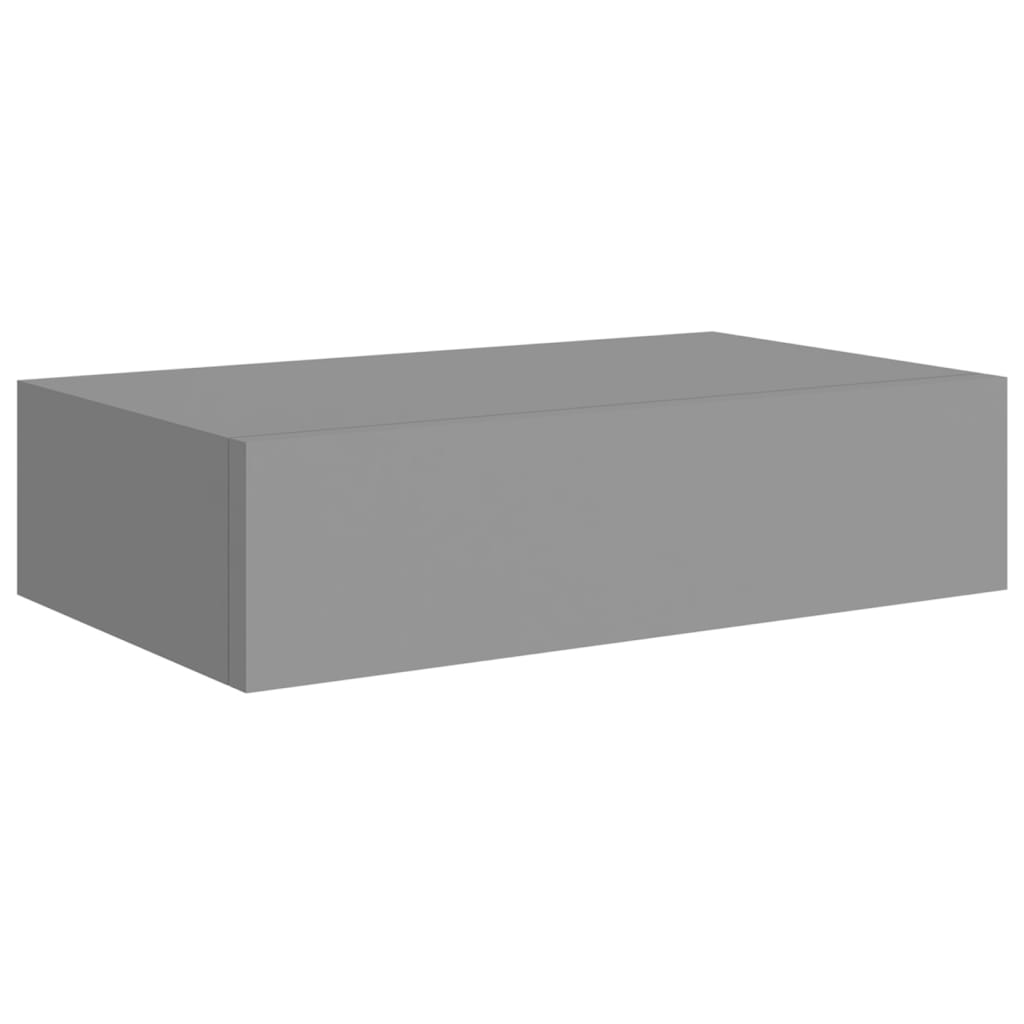 Scaffale del cassetto a parete grigio 40x23.5x10 cm MDF