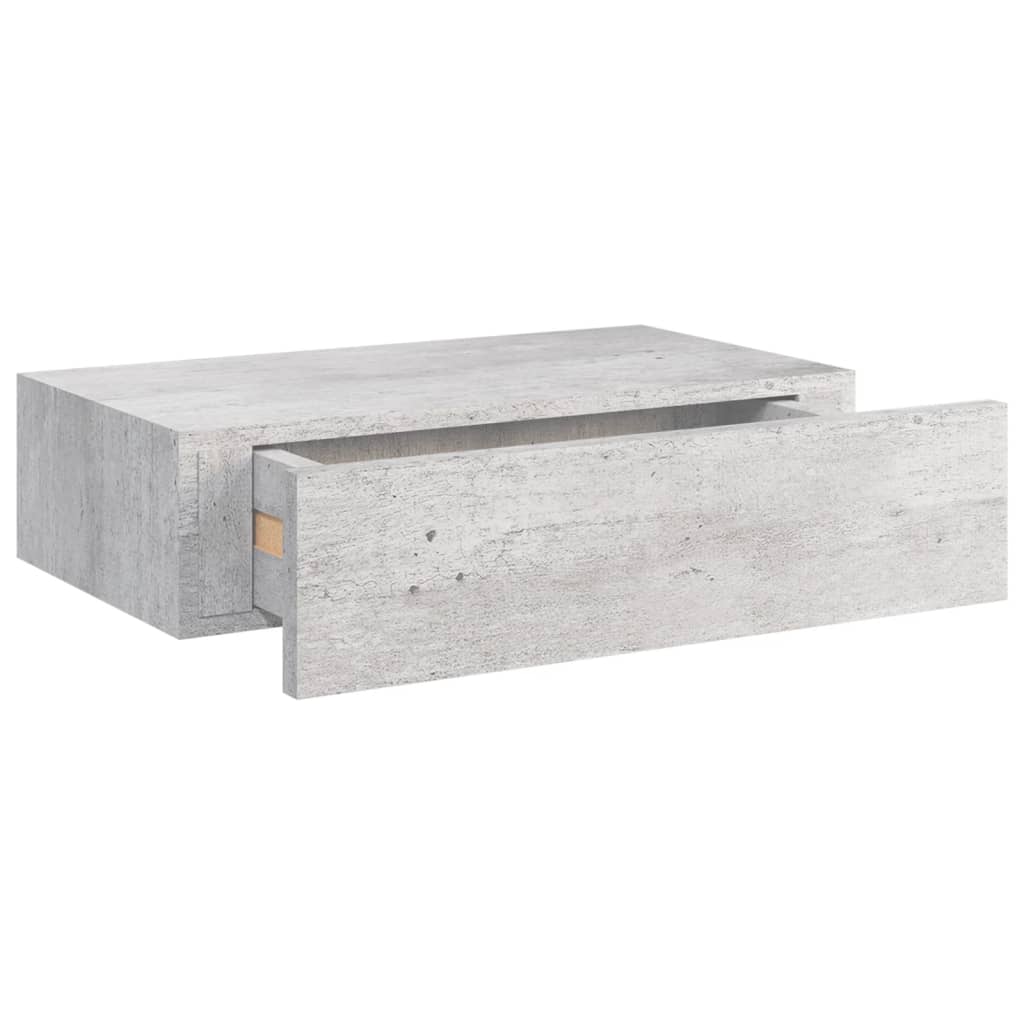 Scaffali per cassetti a parete 2 pezzi in cemento grigio 40x23.5x10 cm MDF