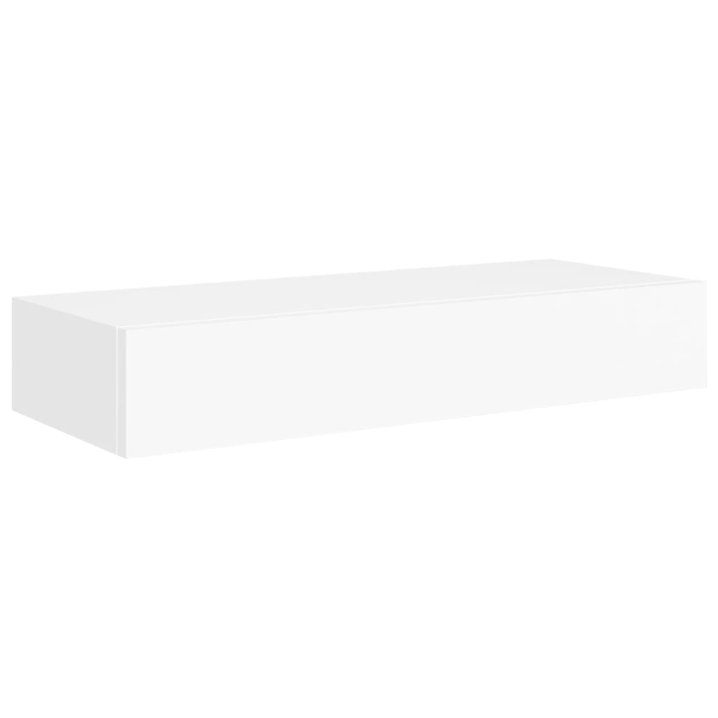 White wall drawer shelf 60x23.5x10 cm MDF