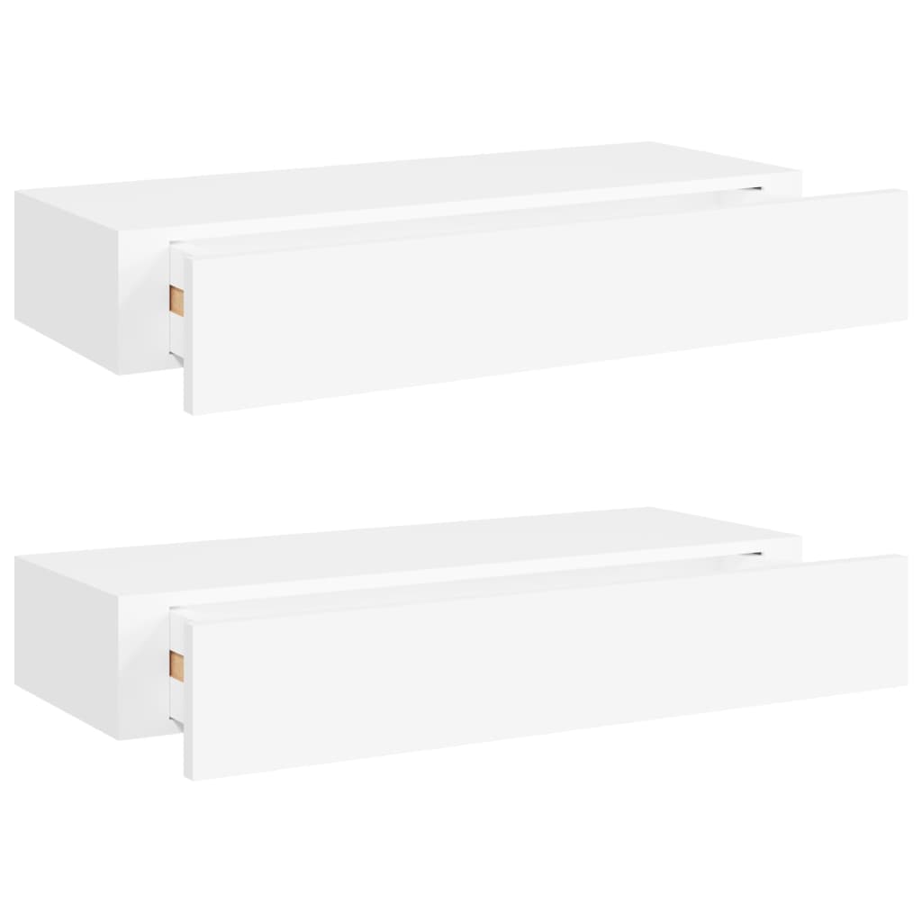 Wall drawers 2 pcs white 60x23.5x10 cm MDF