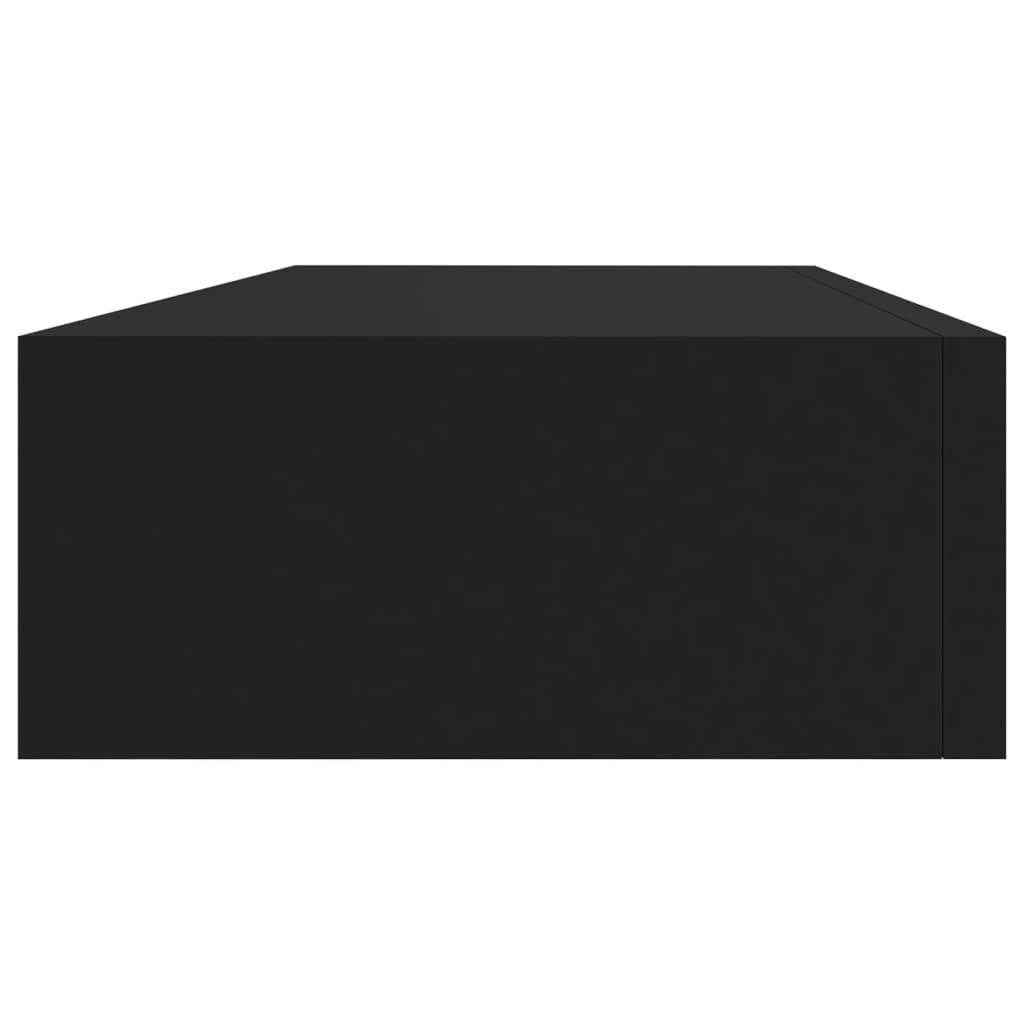 Scaffale del cassetto muro nero 60x23.5x10 cm MDF