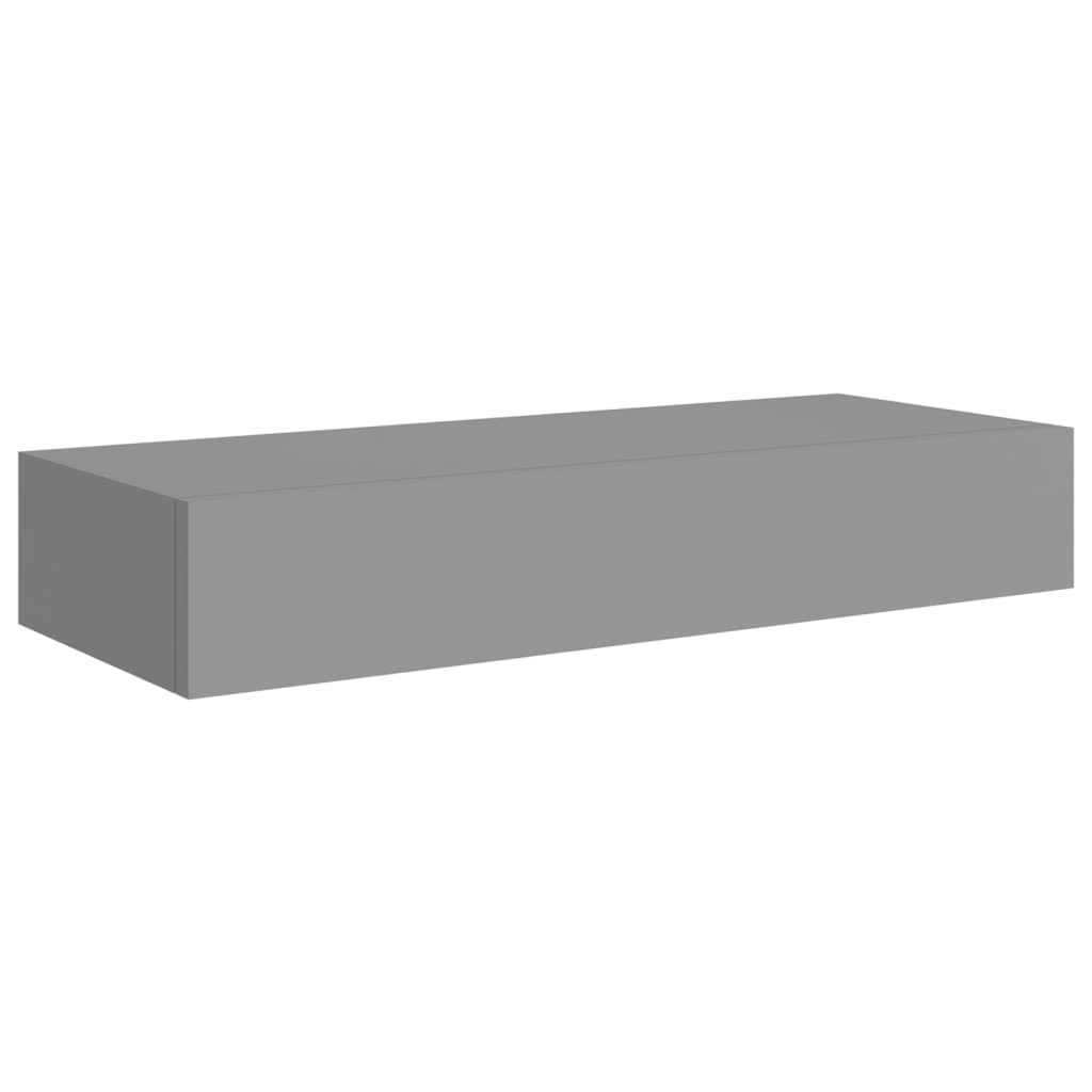 Scaffale del cassetto a parete grigio 60x23.5x10 cm MDF