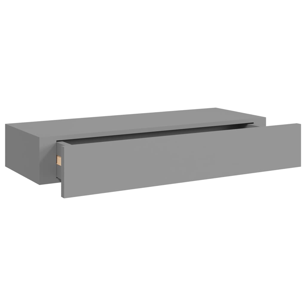 Gray wall drawer shelf 60x23.5x10 cm MDF