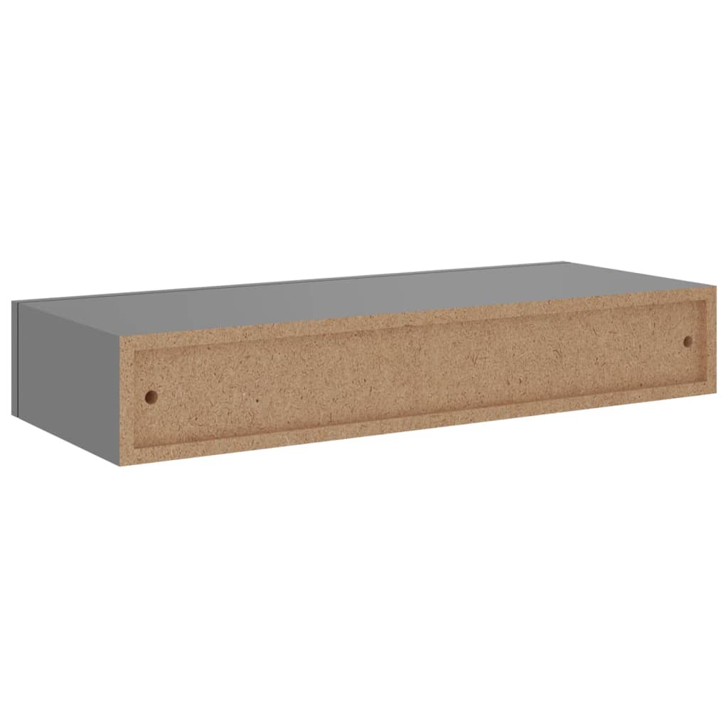 Gray wall drawer shelf 60x23.5x10 cm MDF