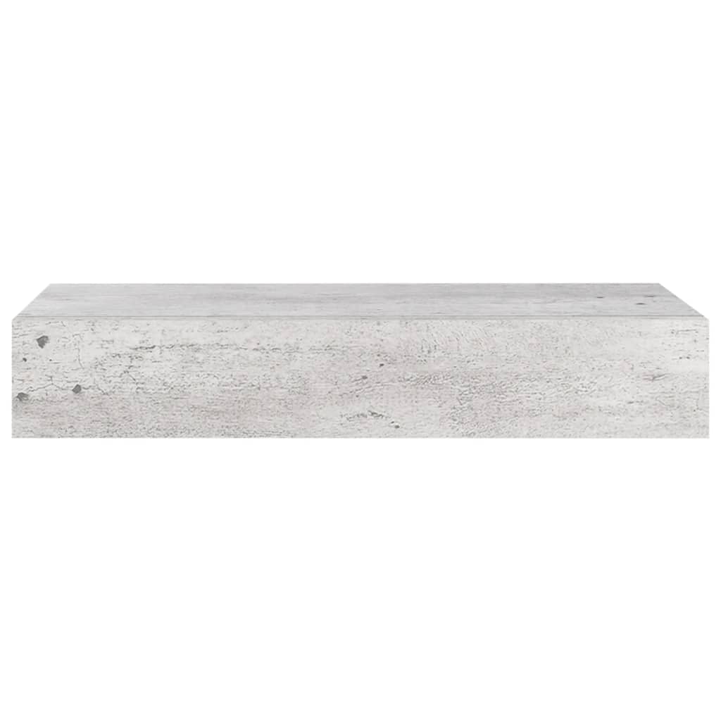 Gray concrete wall drawer shelf 60x23.5x10 cm MDF