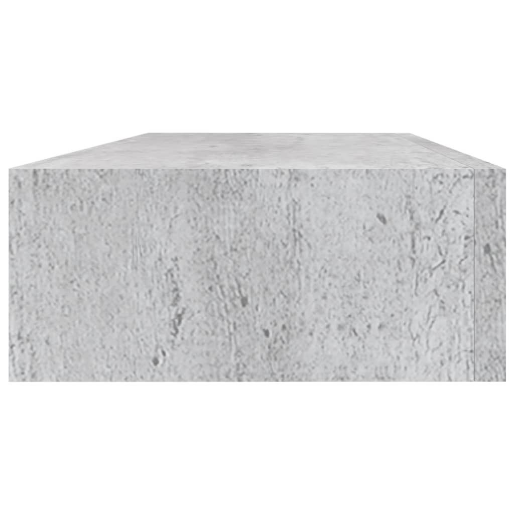 Mensola per cassetti da parete MDF grigio cemento 60x23,5x10 cm