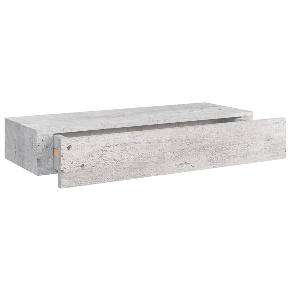 Mensola per cassetti da parete MDF grigio cemento 60x23,5x10 cm
