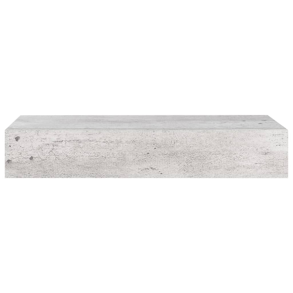 Scaffali per cassetti a parete 2 pezzi Calcestruzzo grigio 60x23.5x10 cm MDF