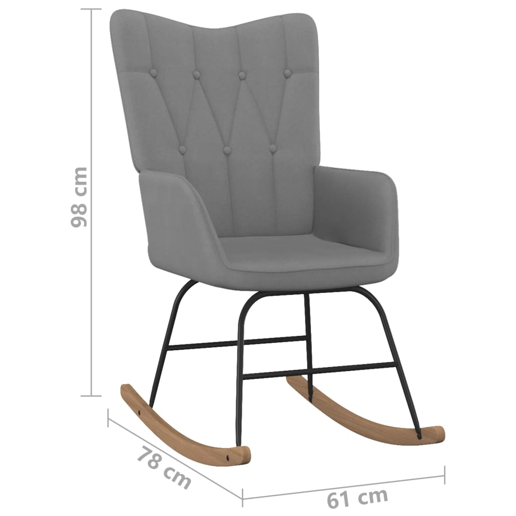 Running chair with dark gray footrest fabric