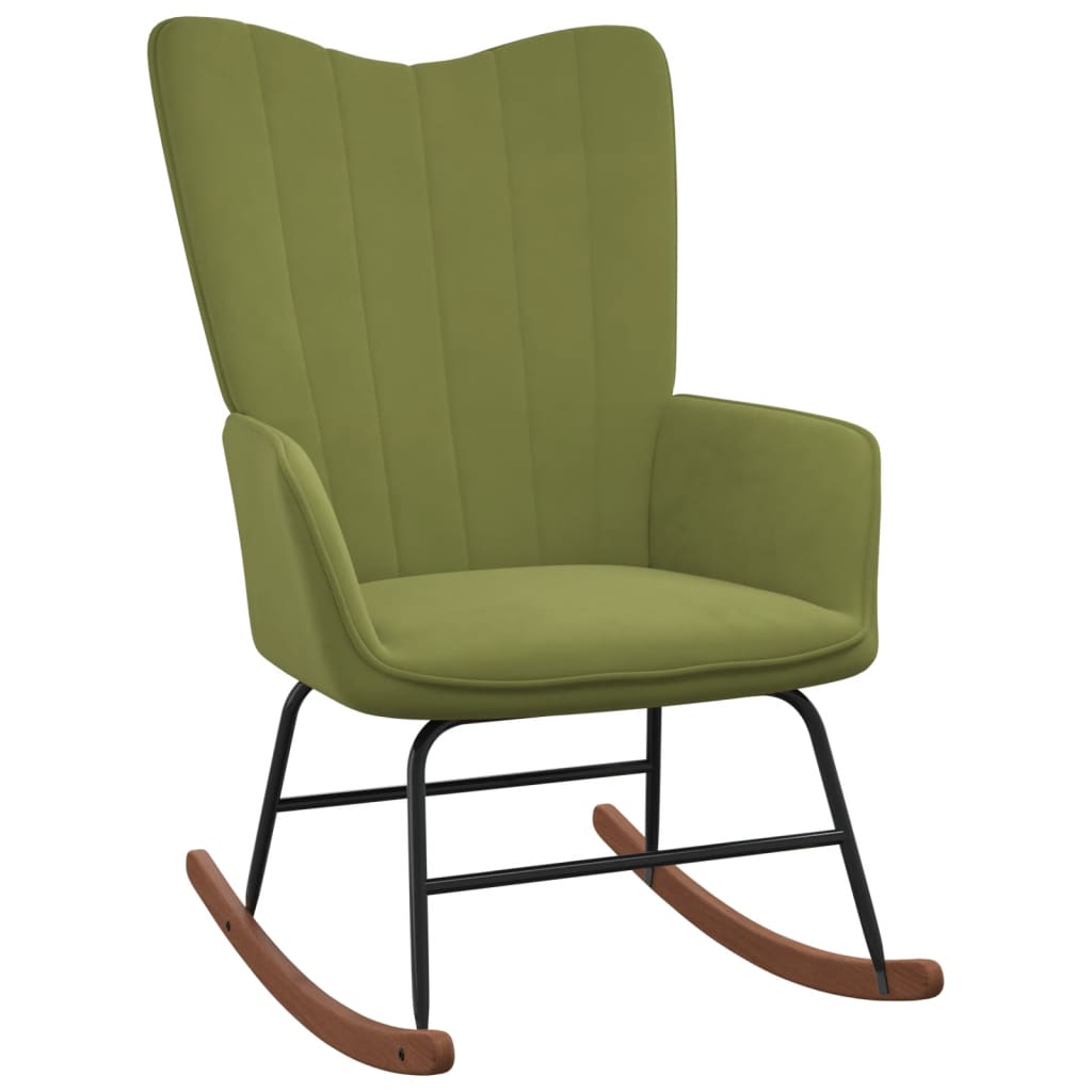 Velvet light green rocking chair