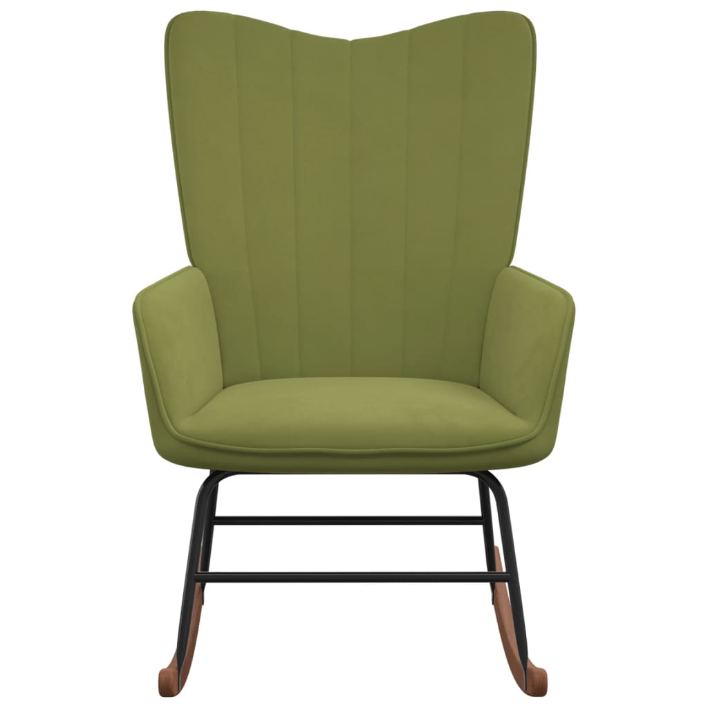 Velvet light green rocking chair