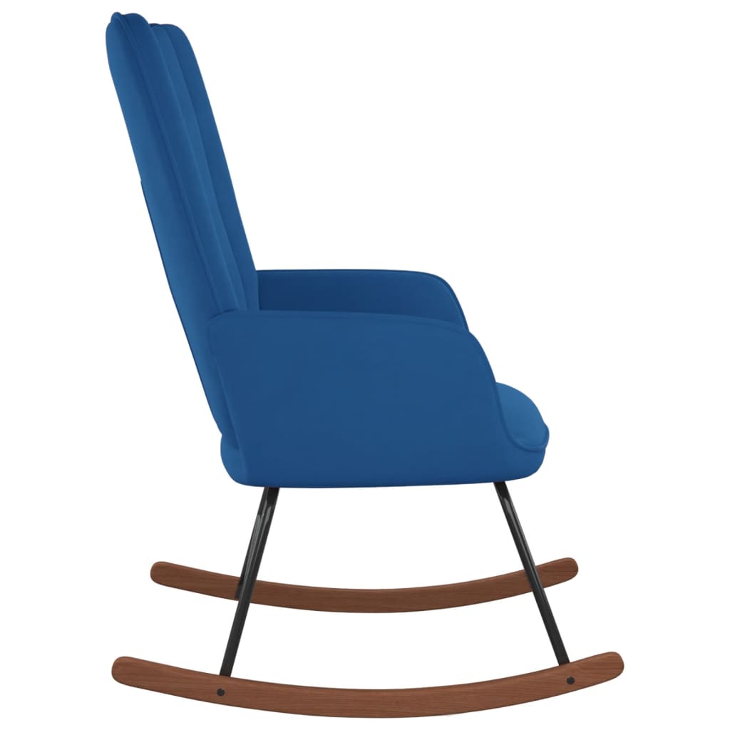 Velvet blue rocking chair