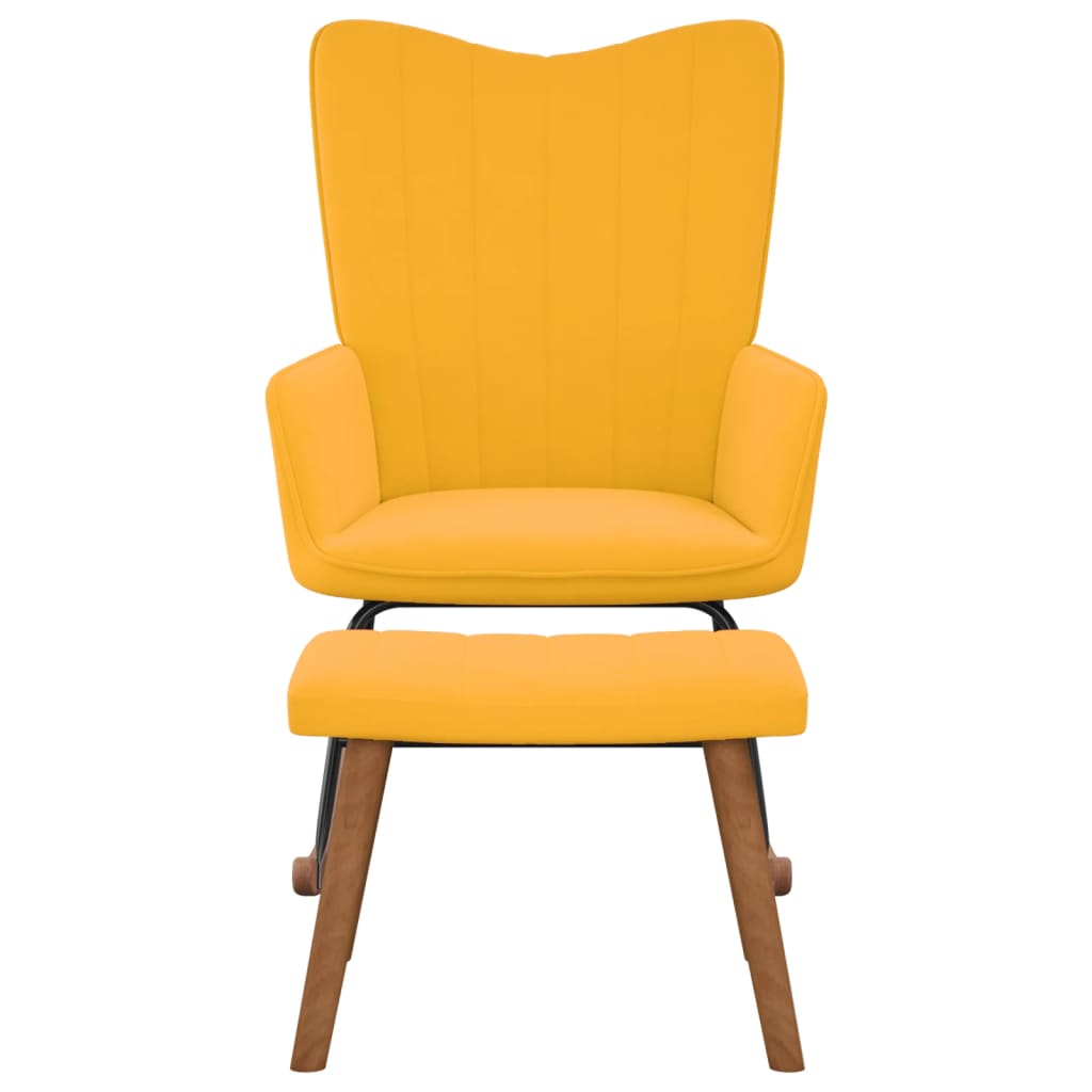 Top Stuhl mit Senf Samt gelbe Fußstütze